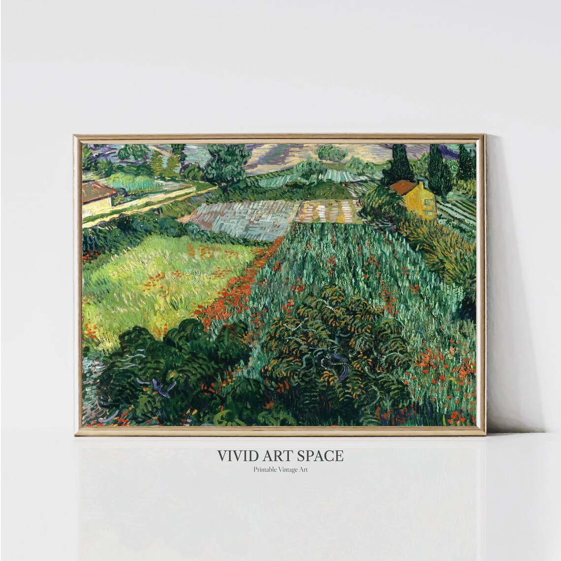 Van Gogh Field With Poppies Landscape Art Print