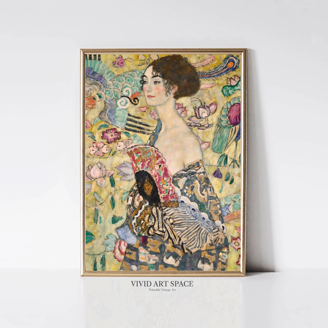 Gustav Klimt Lady With Fan Art Nouveau Art Print
