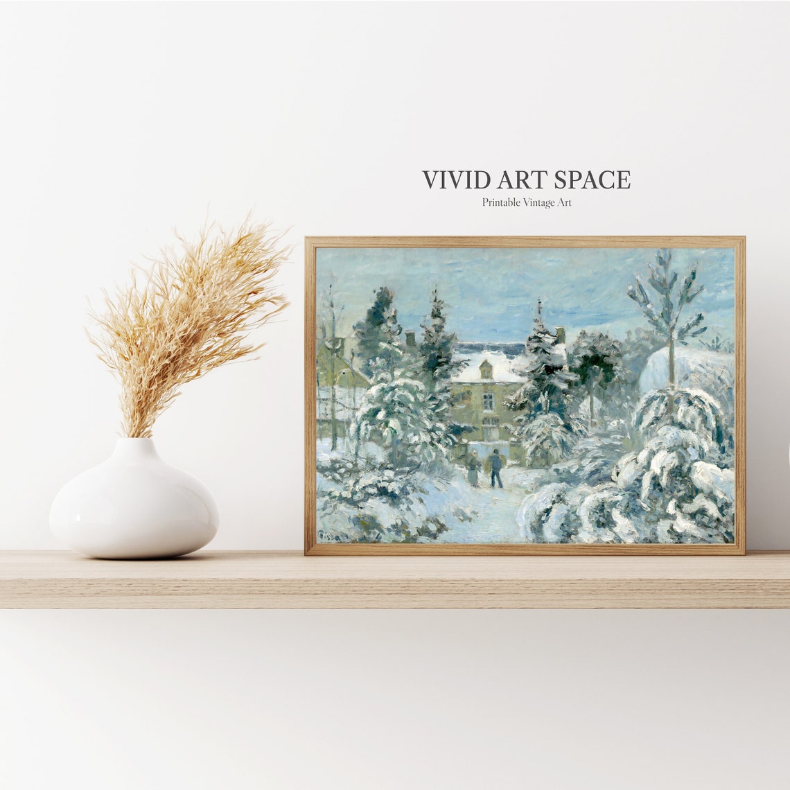 Camille Pissarro House at Montfoucault Snowy Winter Art Print - Image 3