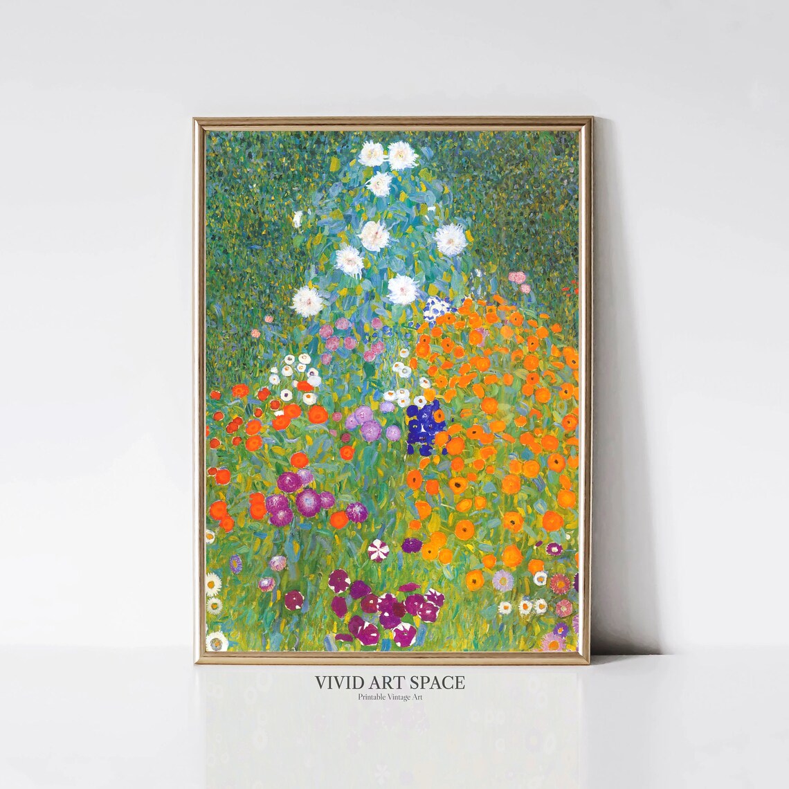 Gustav Klimt Flower Garden Vintage Art Print