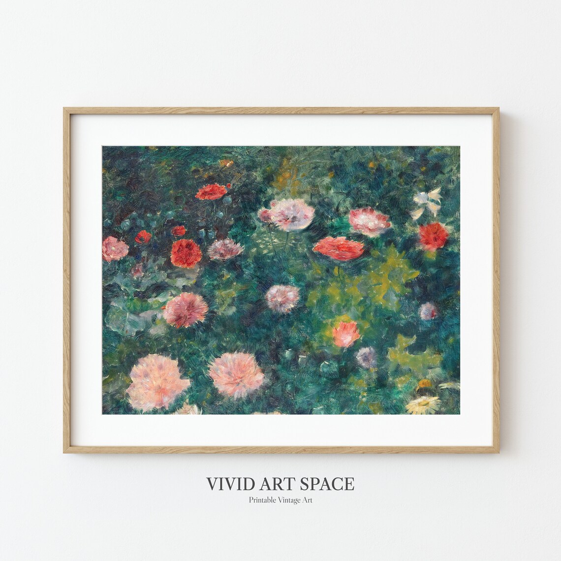 Impressionist Poppy Flower Garden Red Blooming Meadow Poster - Image 2