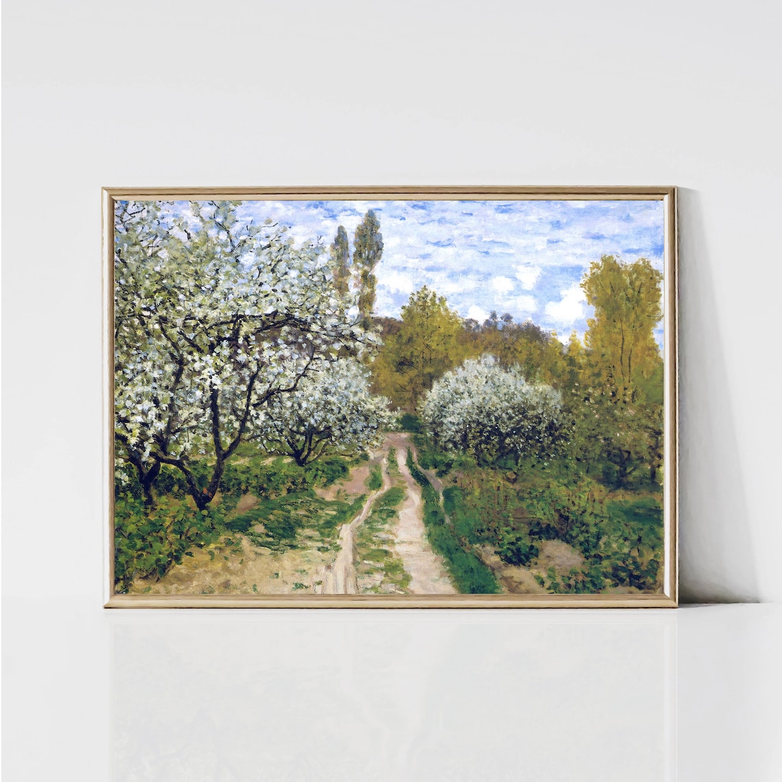 Claude Monet Trees in Blossom Impressionist Landscape Art Print