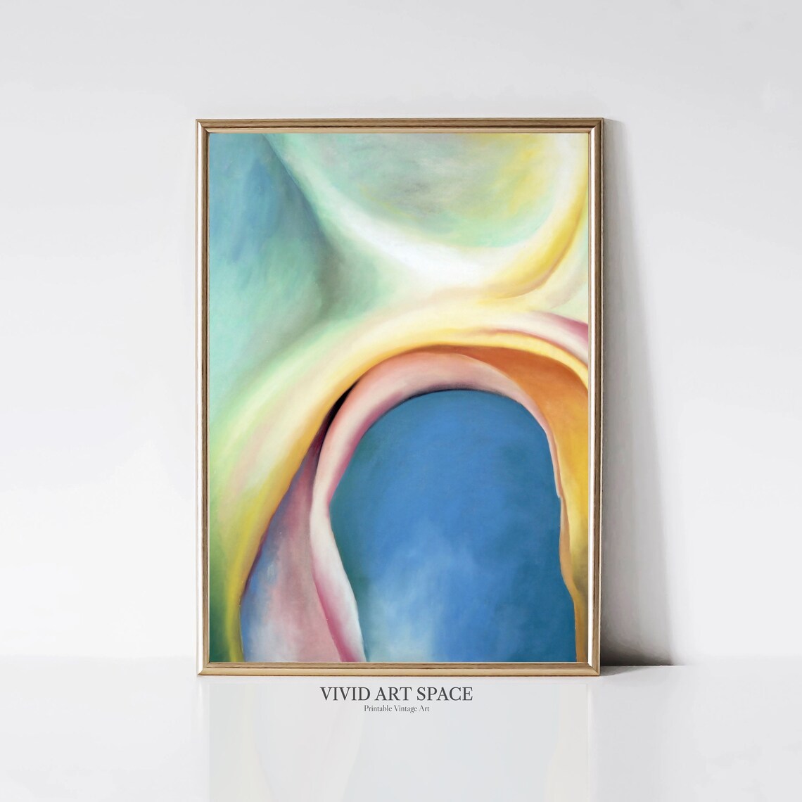 Georgia Okeeffe Over Blue Minimalist Abstract Print - Image 3