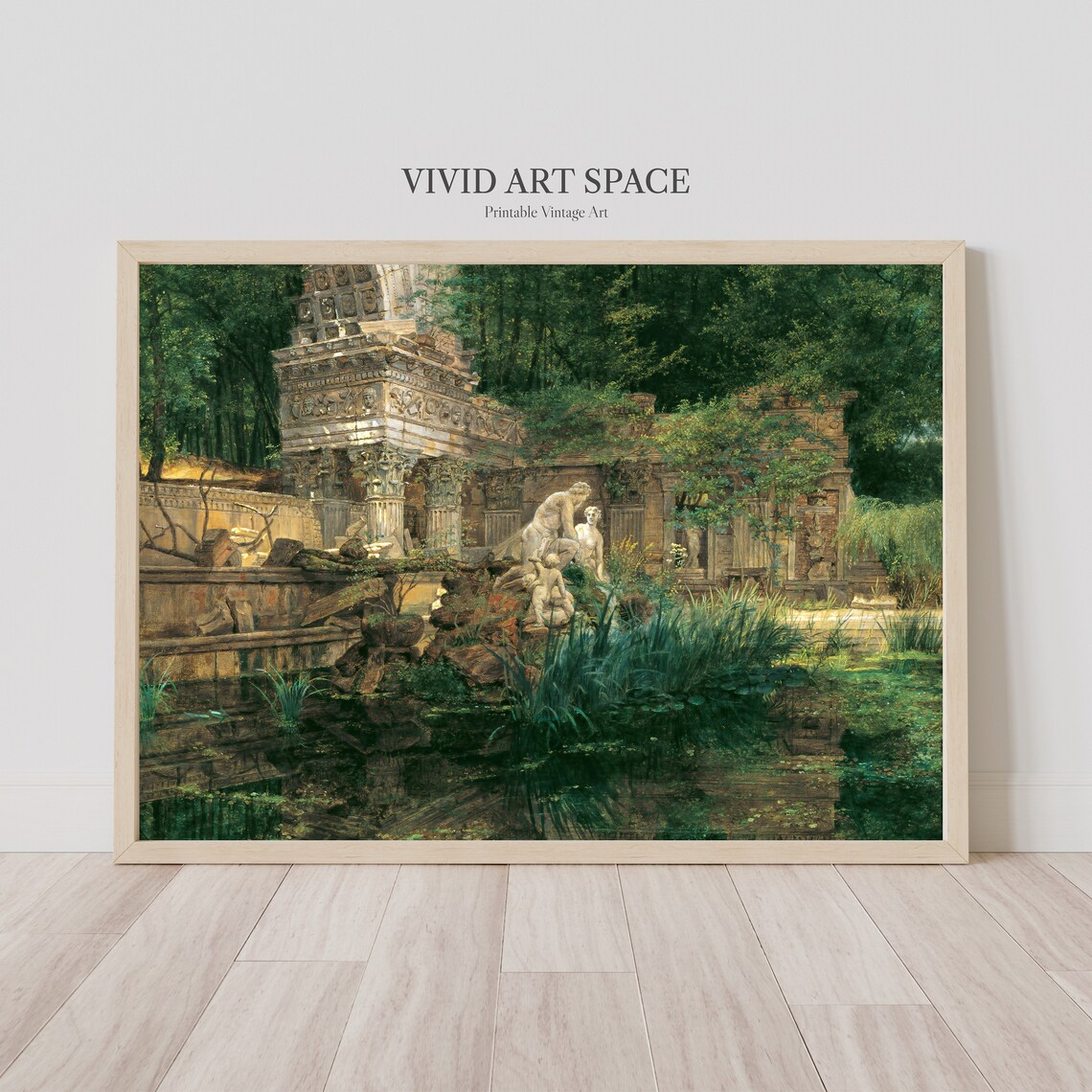 Roman Ruins in Schonbrunn, Classic Art Print - Image 3