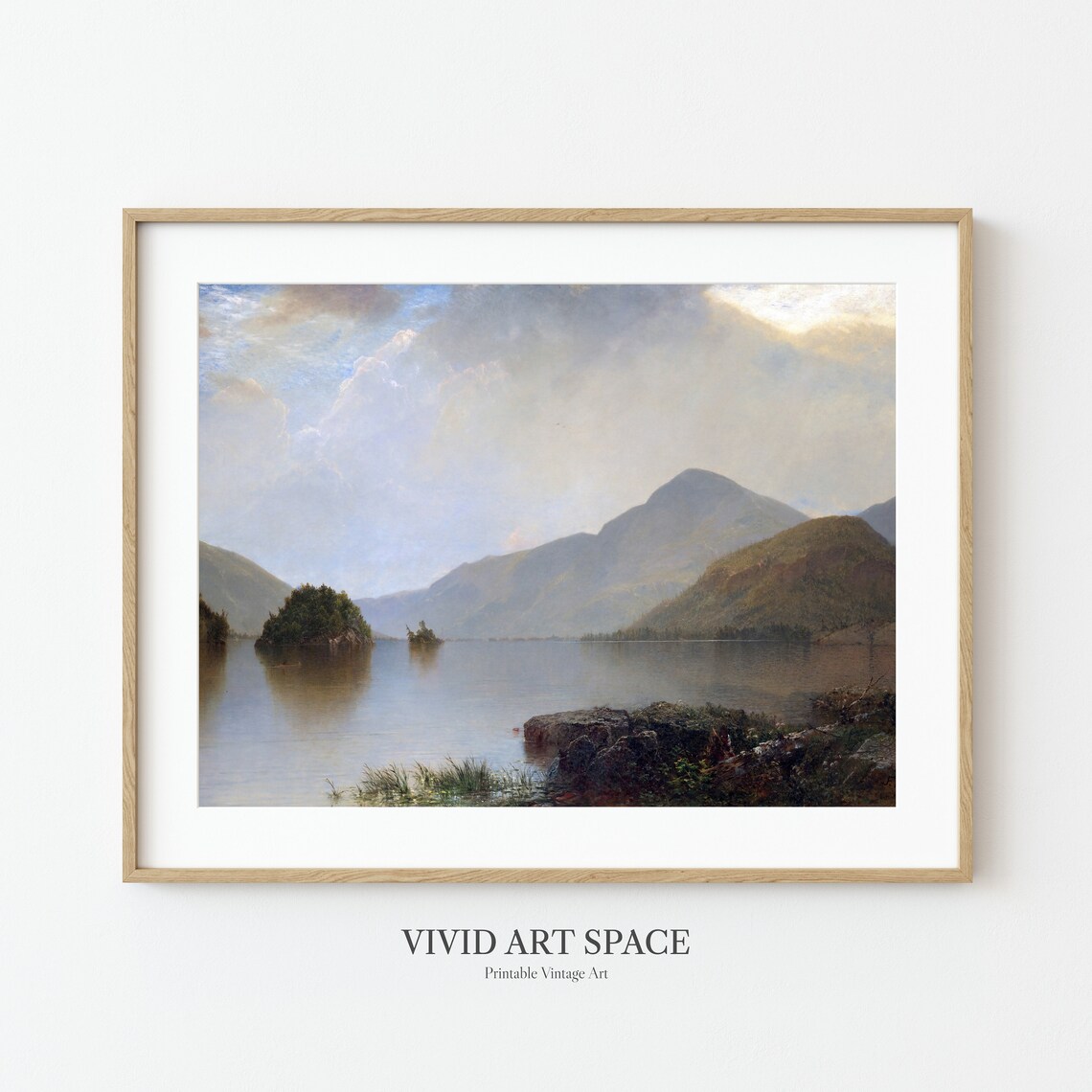 Mountain Lake Rustic Vintage Landscape Painting Landscape Art Print Landscape Print Landscape Wall Art Printable - Image 2