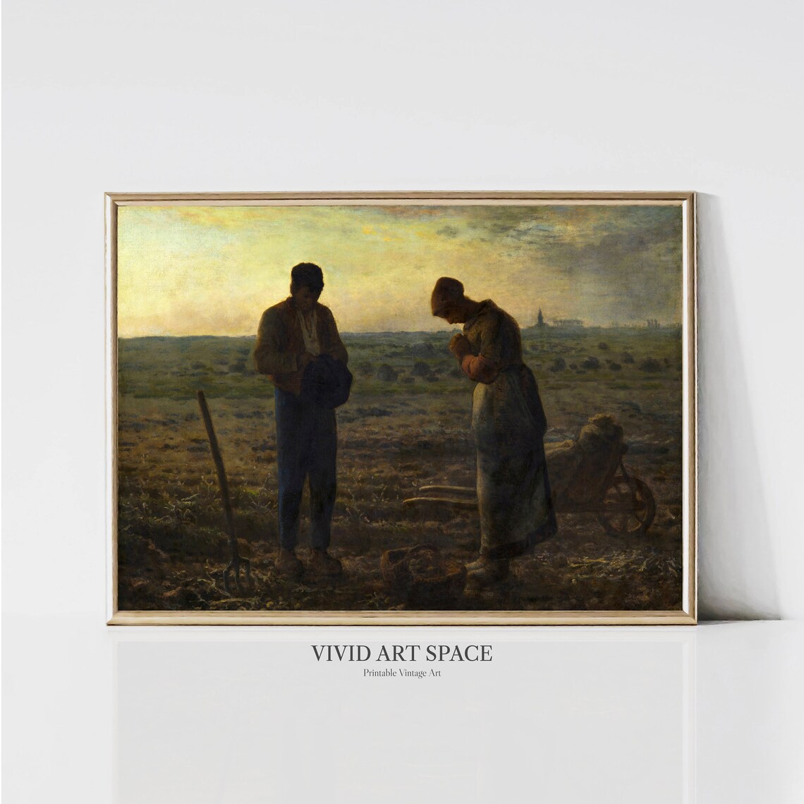 Jean Millet The Angelus Vintage Realism Art Print