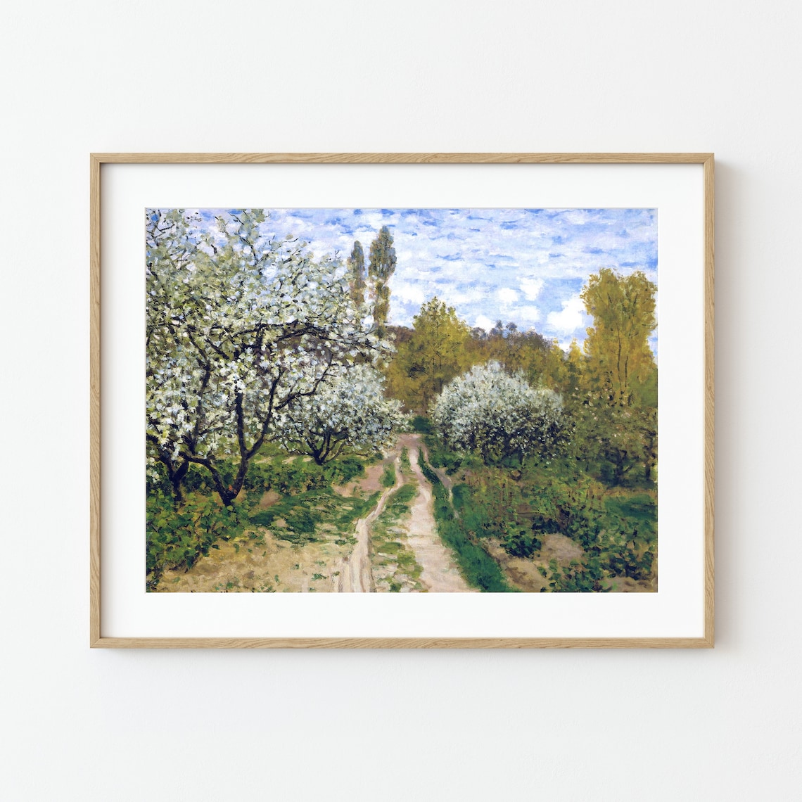 Claude Monet Trees in Blossom Impressionist Landscape Art Print - Image 2