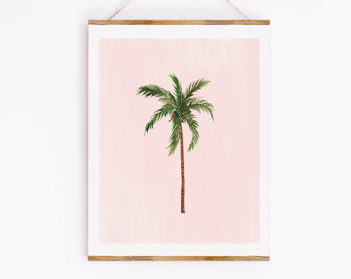 Palm Tree Art Print, Tropical Watercolour Botanical