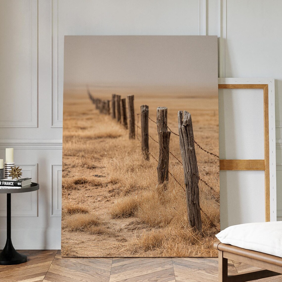 Rustic Fence Wall Art Print, Western Prairie Ranch