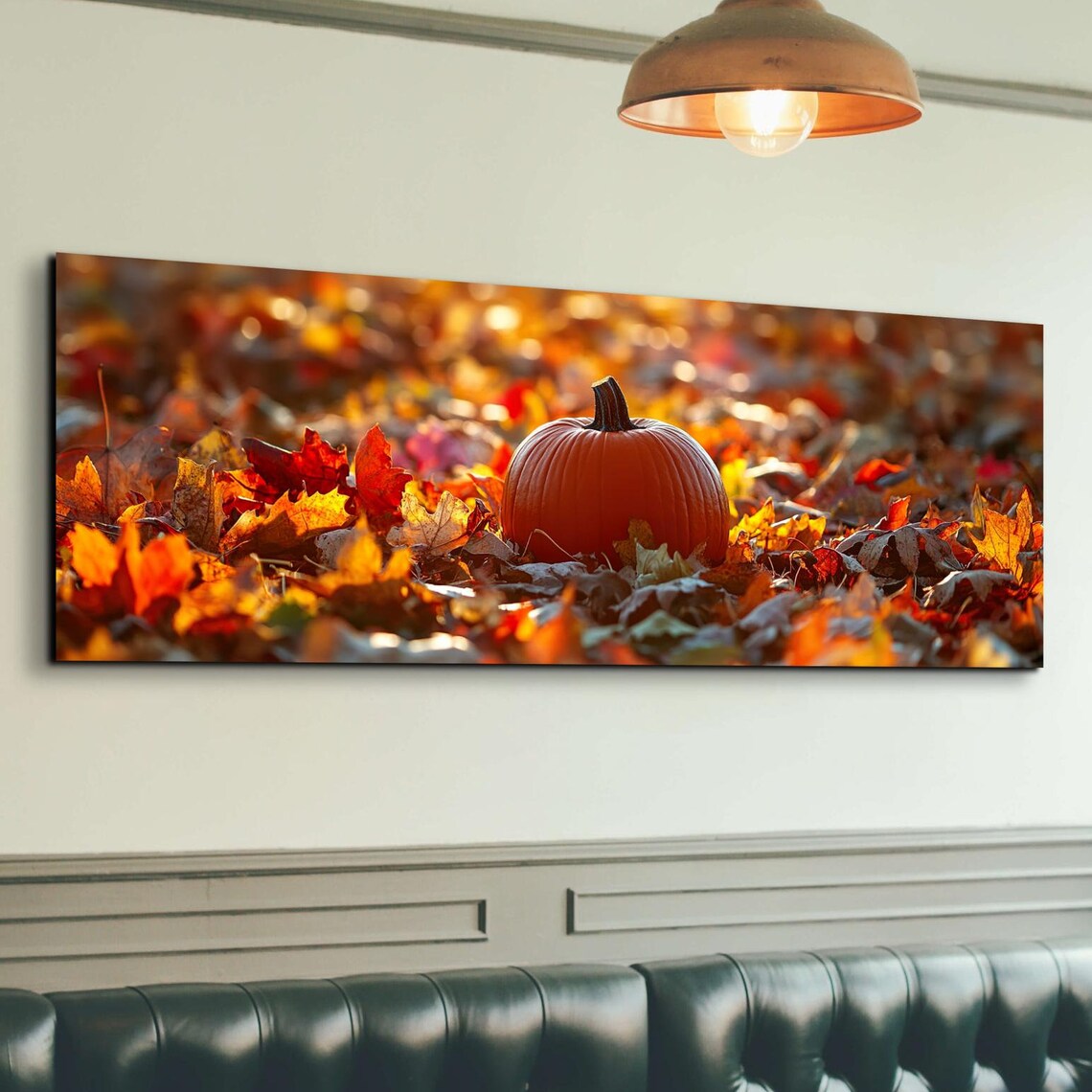 Fall Rustic Leaves Landscape, Halloween Decor