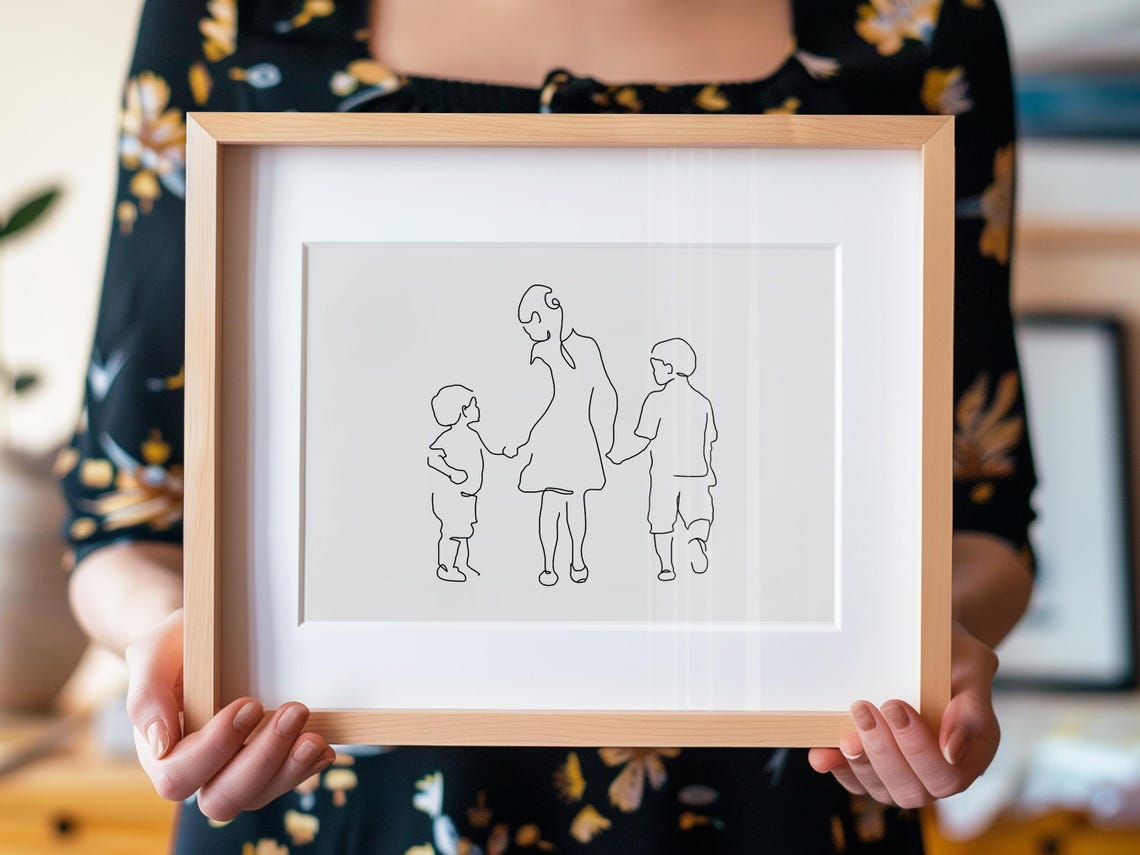 Children Portrait Children Illustration Children Wall Art Mothers Day Print Gift Children Drawing Children Illustration Nursery Art - Image 2