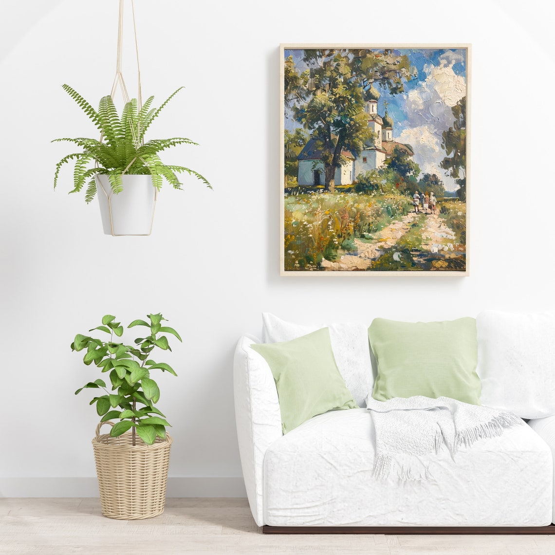 Onion Dome Church Summer Meadow Impressionist Painting Poster - Image 6