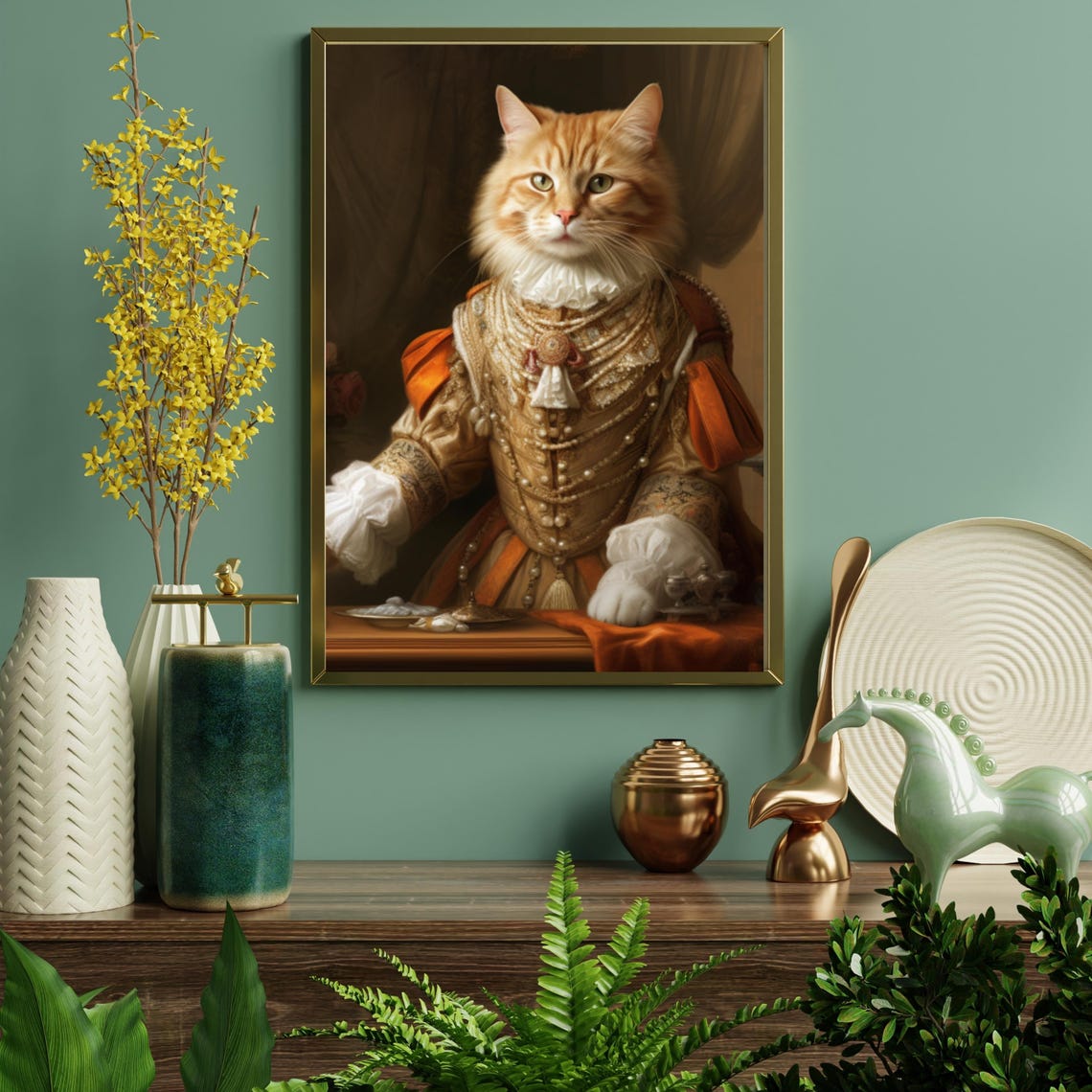 Royal Orange Cat Renaissance Portrait Noble Pet Painting Poster - Image 5
