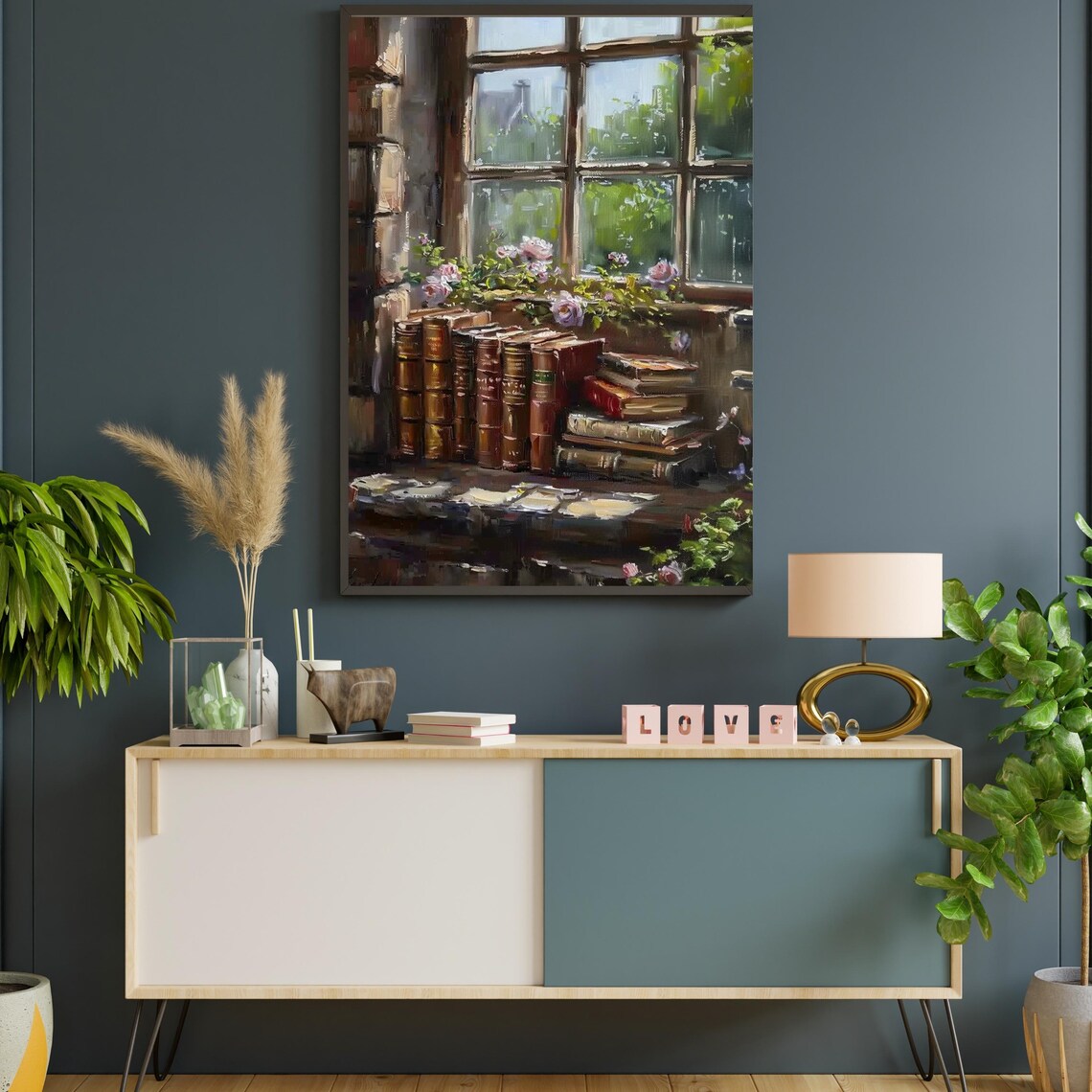 Rustic Window Books Still Life, Vintage Academia Art Print - Image 3