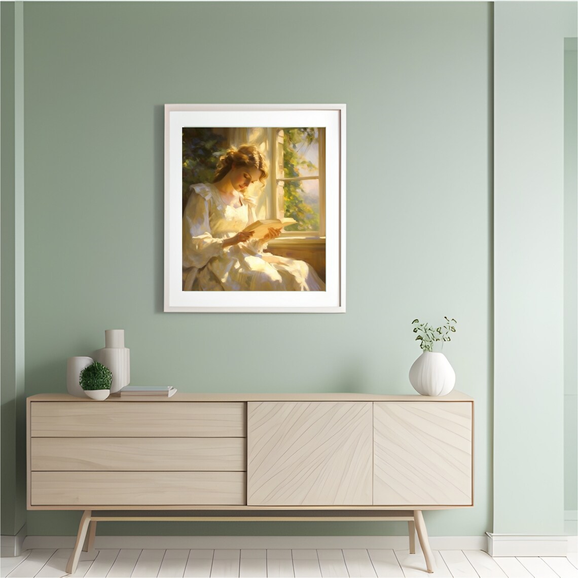 Woman Reading By Sunny Window In Cozy Vintage Room Art Poster - Image 5