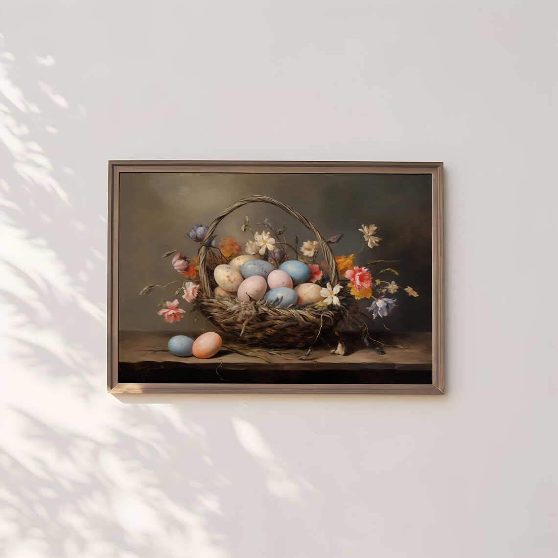 Dutch Still Life Easter Egg Basket with Spring Flowers Vintage Art Poster - Image 3