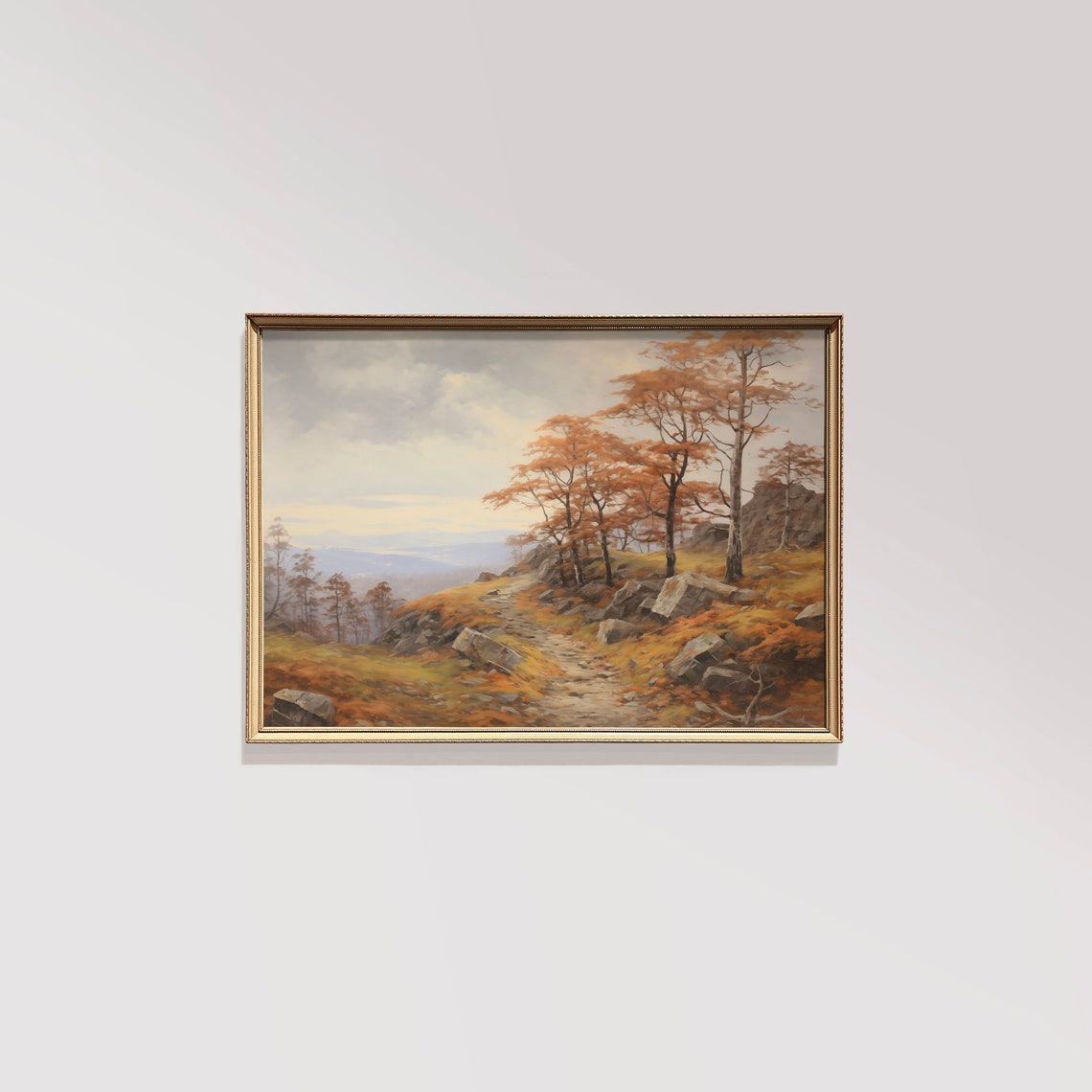 Autumn Hillside Path Orange Trees Golden Fall Countryside Poster - Image 3