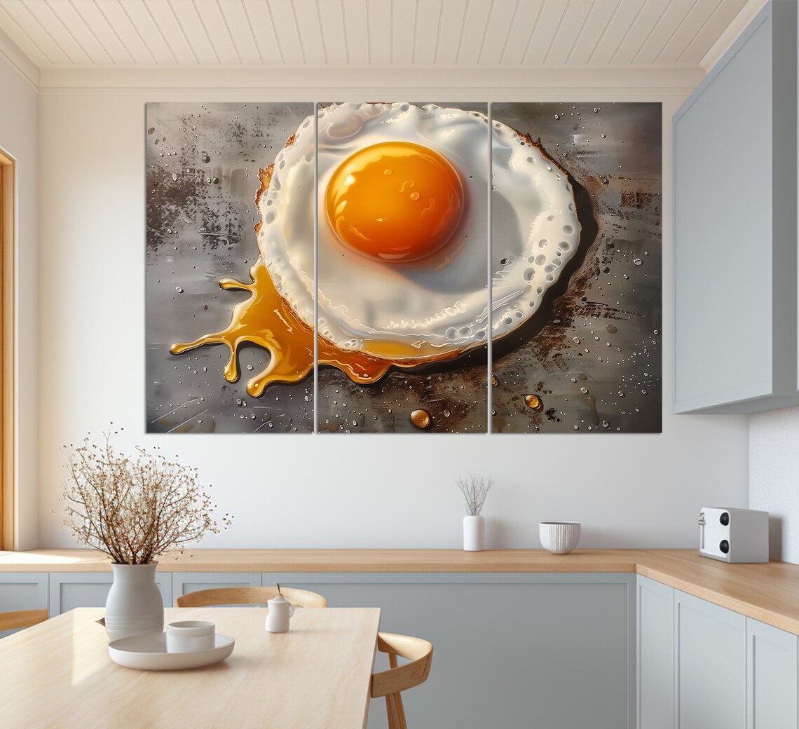Fried Egg Art Print, Modern Kitchen Decor - Image 3