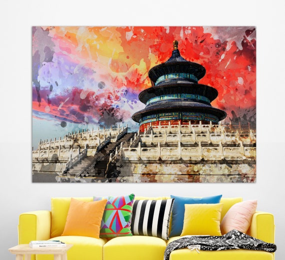 Temple Of Heaven Beijing Print Beijing Wall Art Beijing Temple Beijing Painting China Wall Art