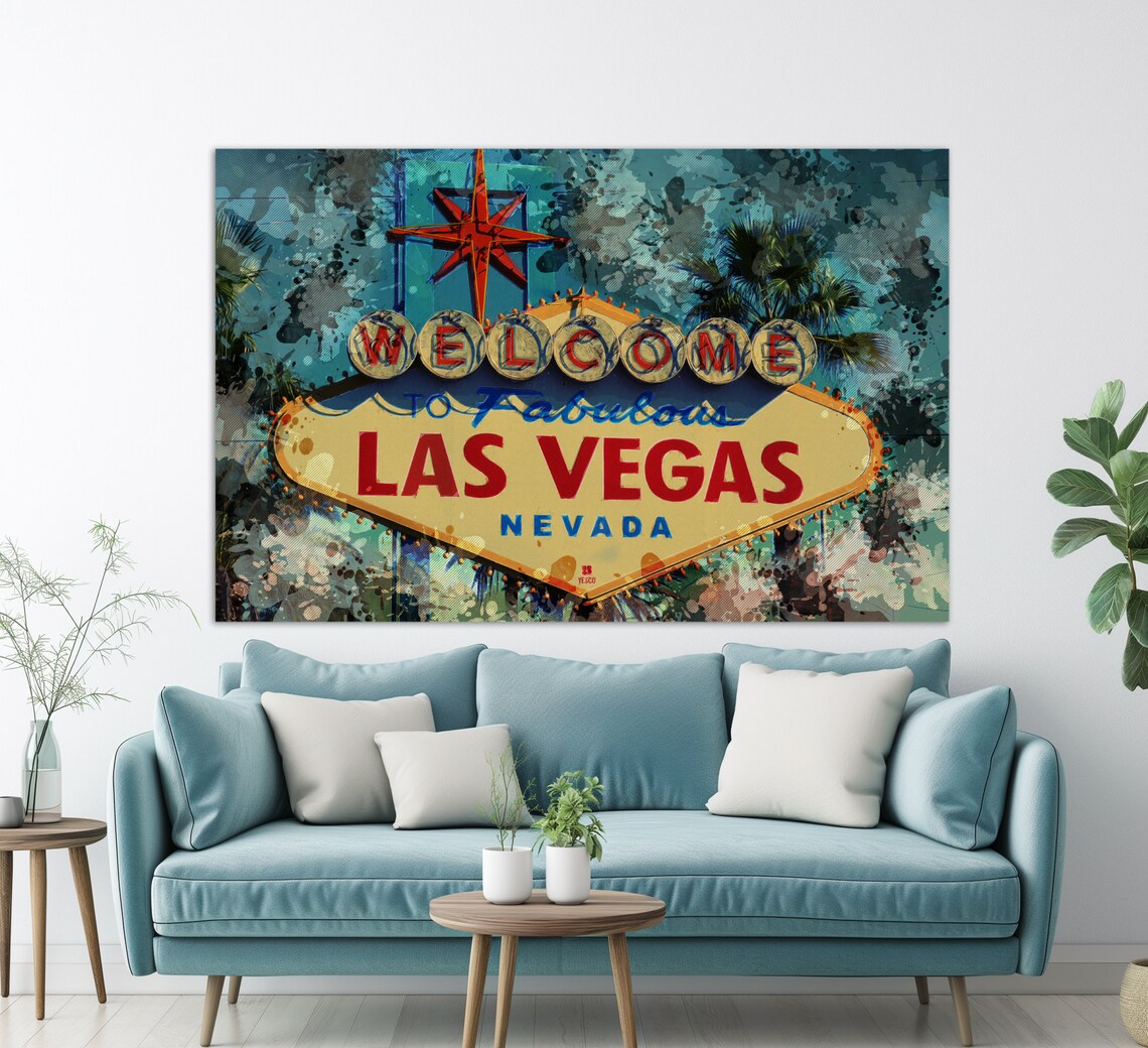Welcome To Las Vegas Art Print, Modern Decor