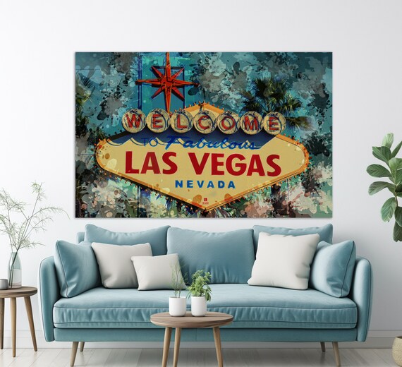 Welcome To Las Vegas Art Print, Modern Decor