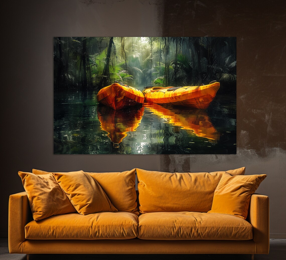 Kayaks, Abstract Rowing Wall Art Print - Image 4
