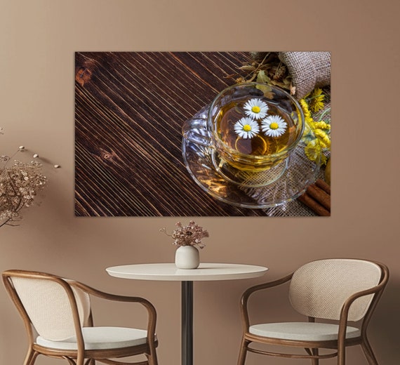 Tea Wall Art Modern Kitchen Wall Decor Chamomile Tea Cup Print Tea Cup Poster Tea Shop Decor Kitchen Wall Art Teahouse Decor