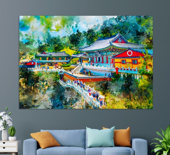 Haedong Yonggungsa Temple In Busan South Korea Print Abstract Busan Painting Korean Wall Art