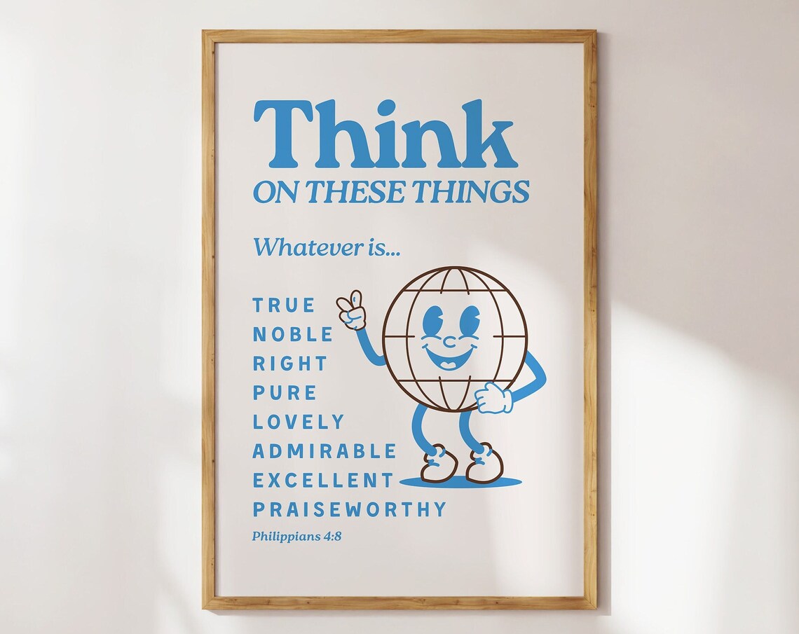 Philippians 4 Retro Christian Wall Art Poster