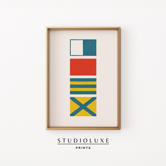Nautical Signal Flags Coastal Sailing Maritime Alphabet Chart Poster