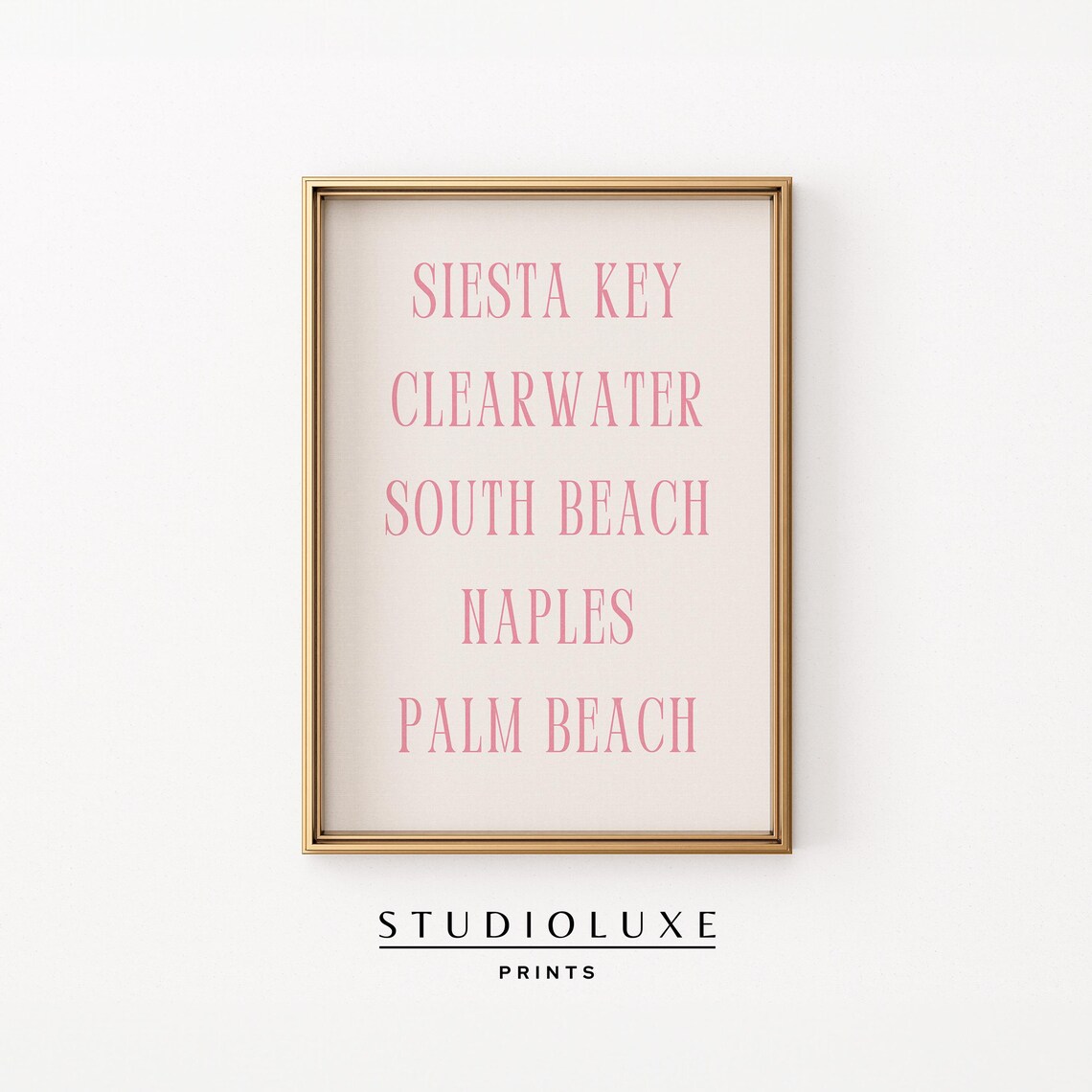 Florida Beach Towns List from Siesta Key to Palm Beach Poster
