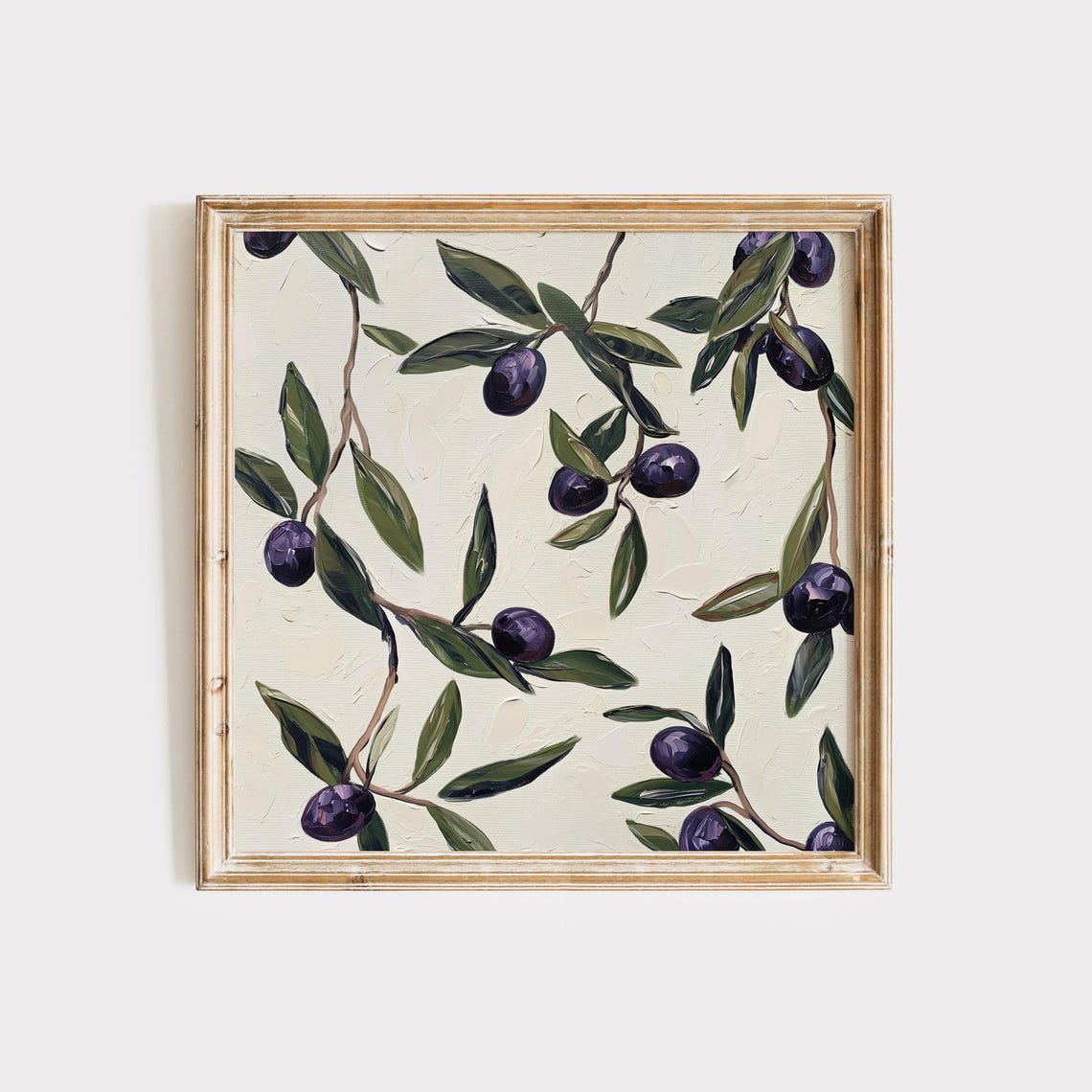 Black Olives On Branches Italian Botanical Kitchen Wall Decor Poster
