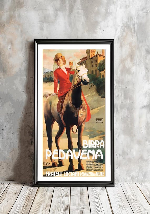 Birra Pedavena Vintage Fooddrink Poster Beverage Art Gift Idea Wall Decor