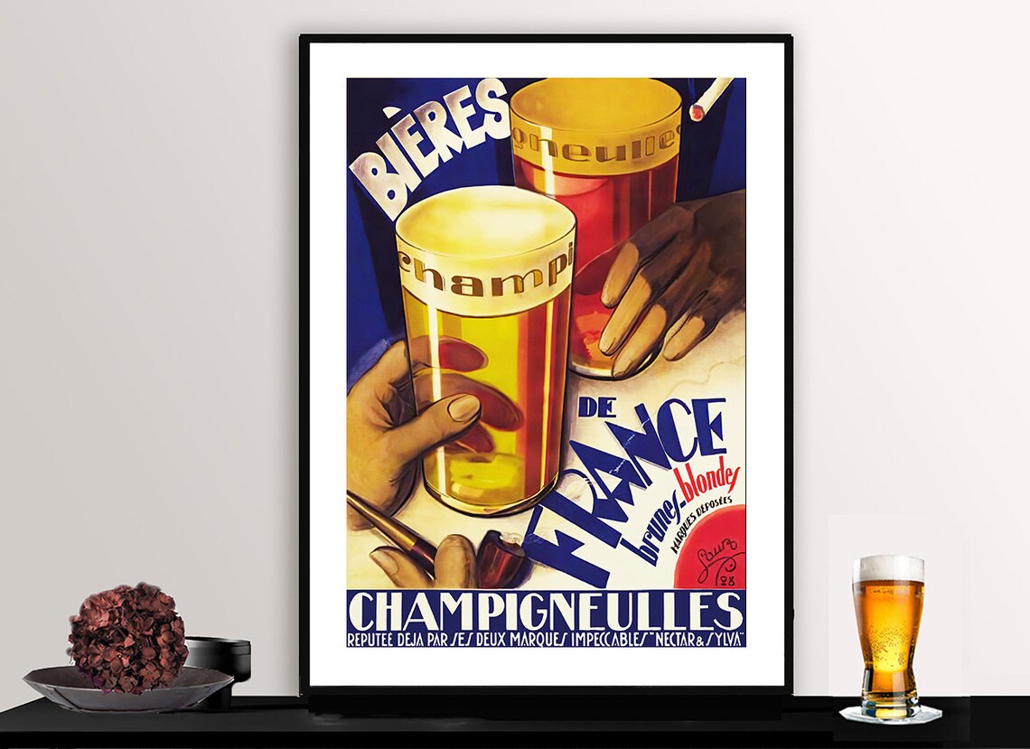 Bieres De France Champigneulles Vintage Travel Poster