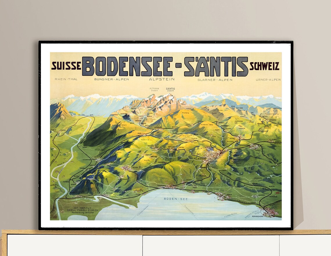 Bodensee Santis Suisse Vintage Travel Poster - Image 2