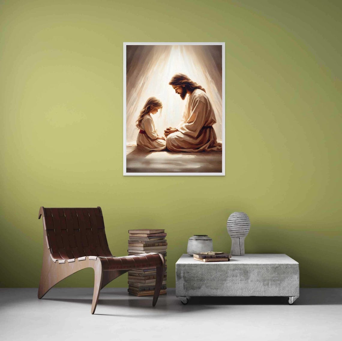 Light Of Faith Christian Wall Art, Jesus With Children - Image 4