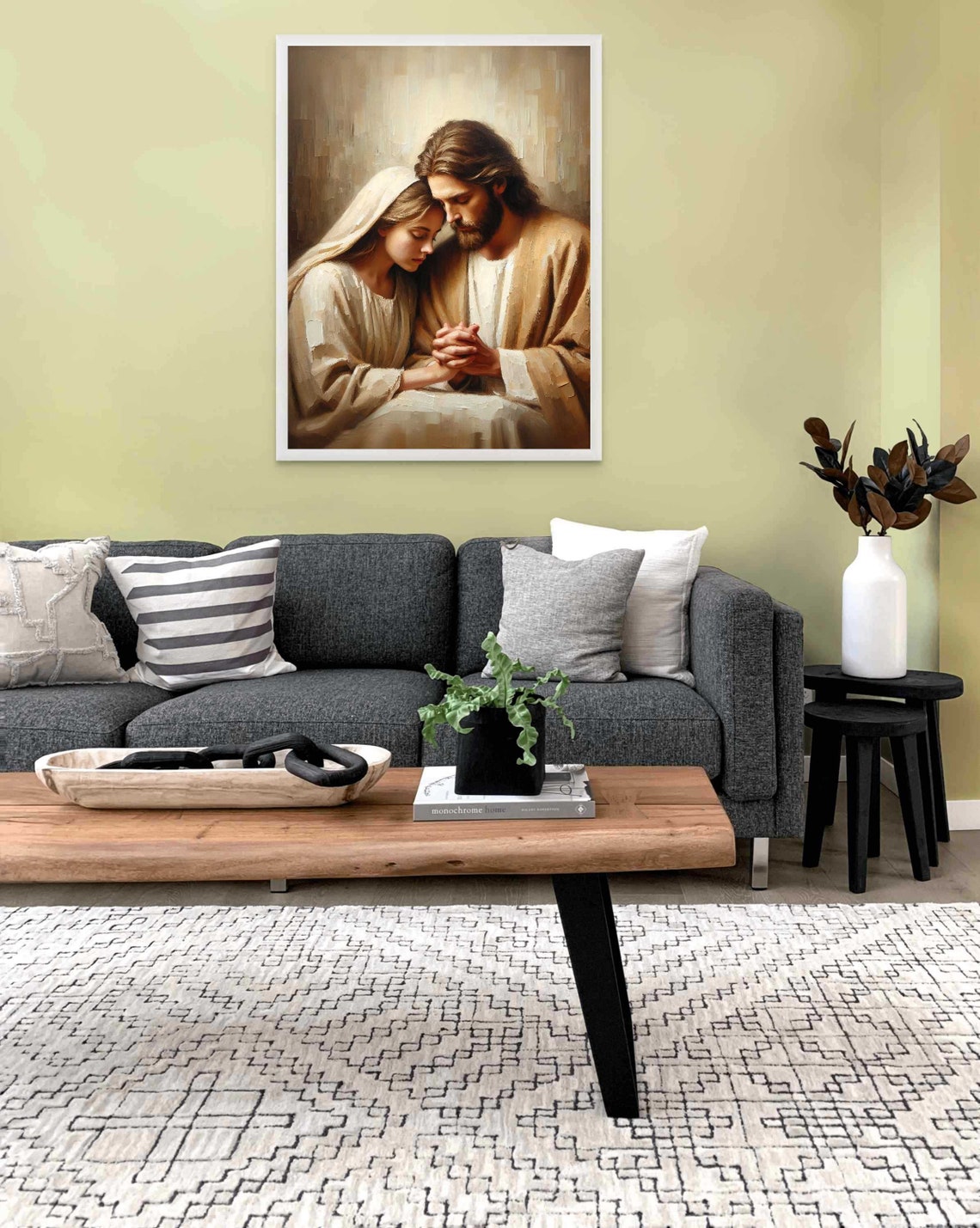 Your Love Christian Painting, Jesus With Girl - Image 2