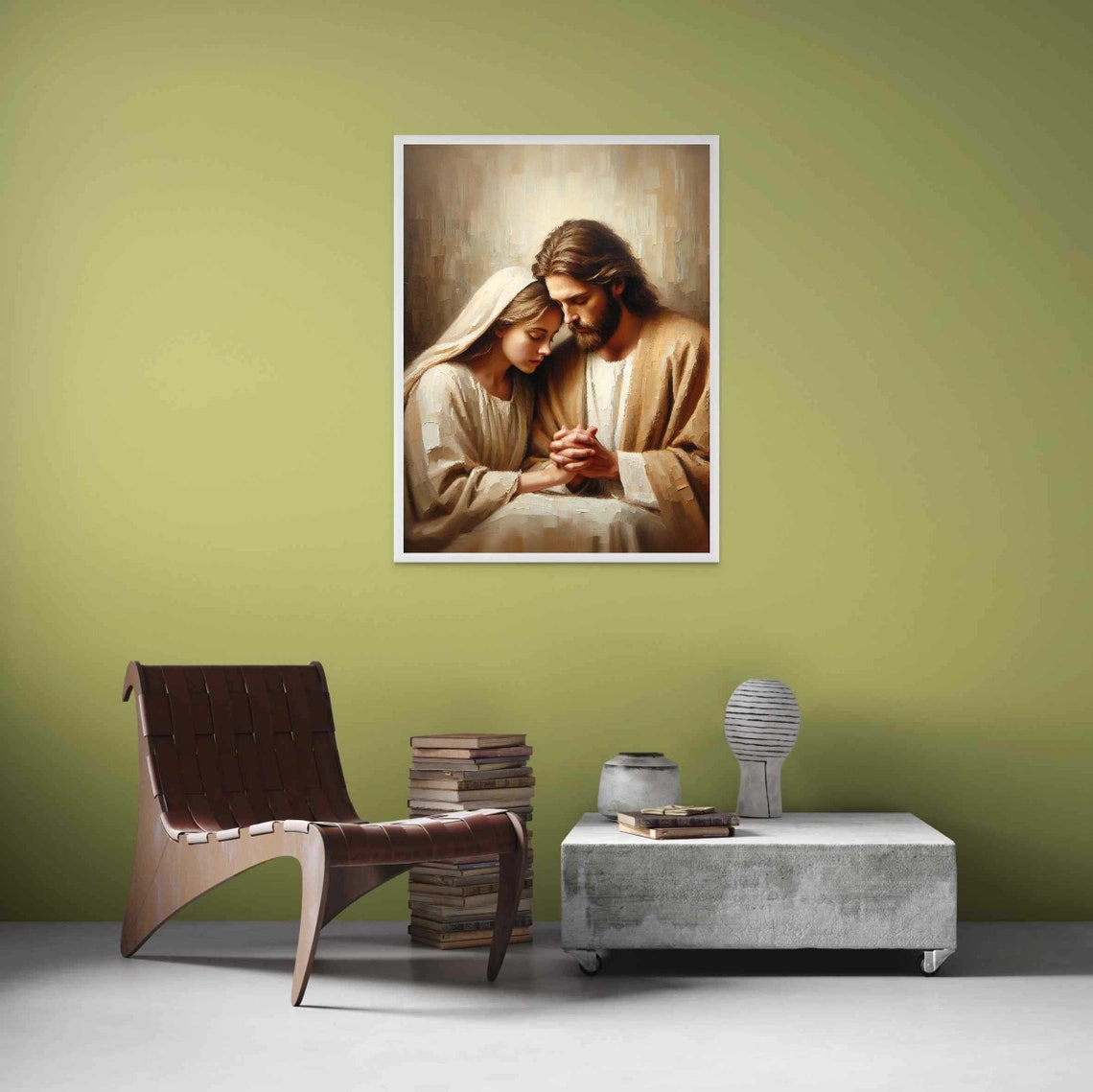 Your Love Christian Painting, Jesus With Girl - Image 3