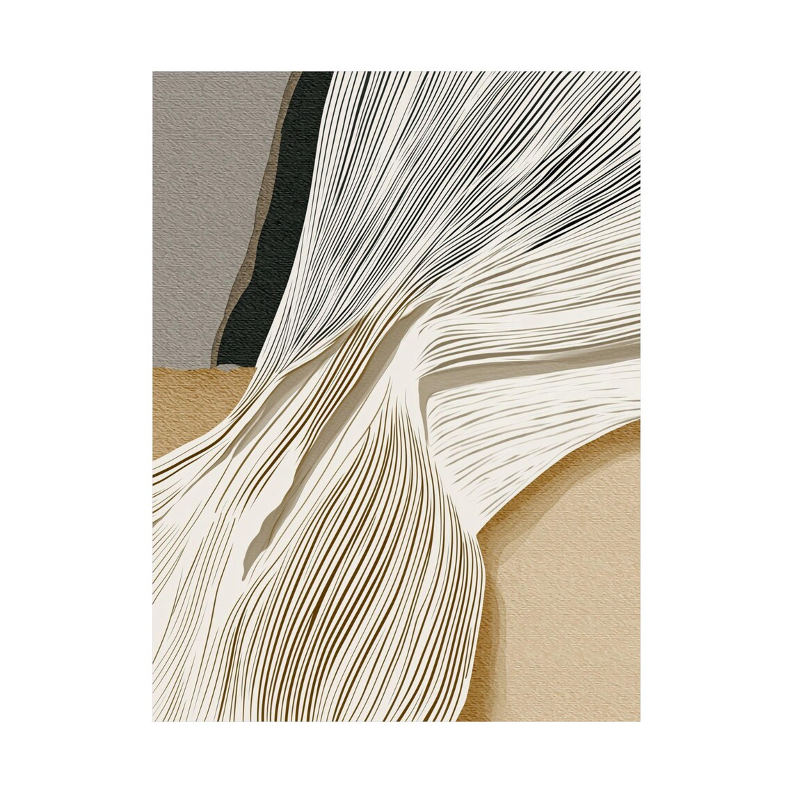 Neutral Abstract Line Art, Modern Minimalist Design