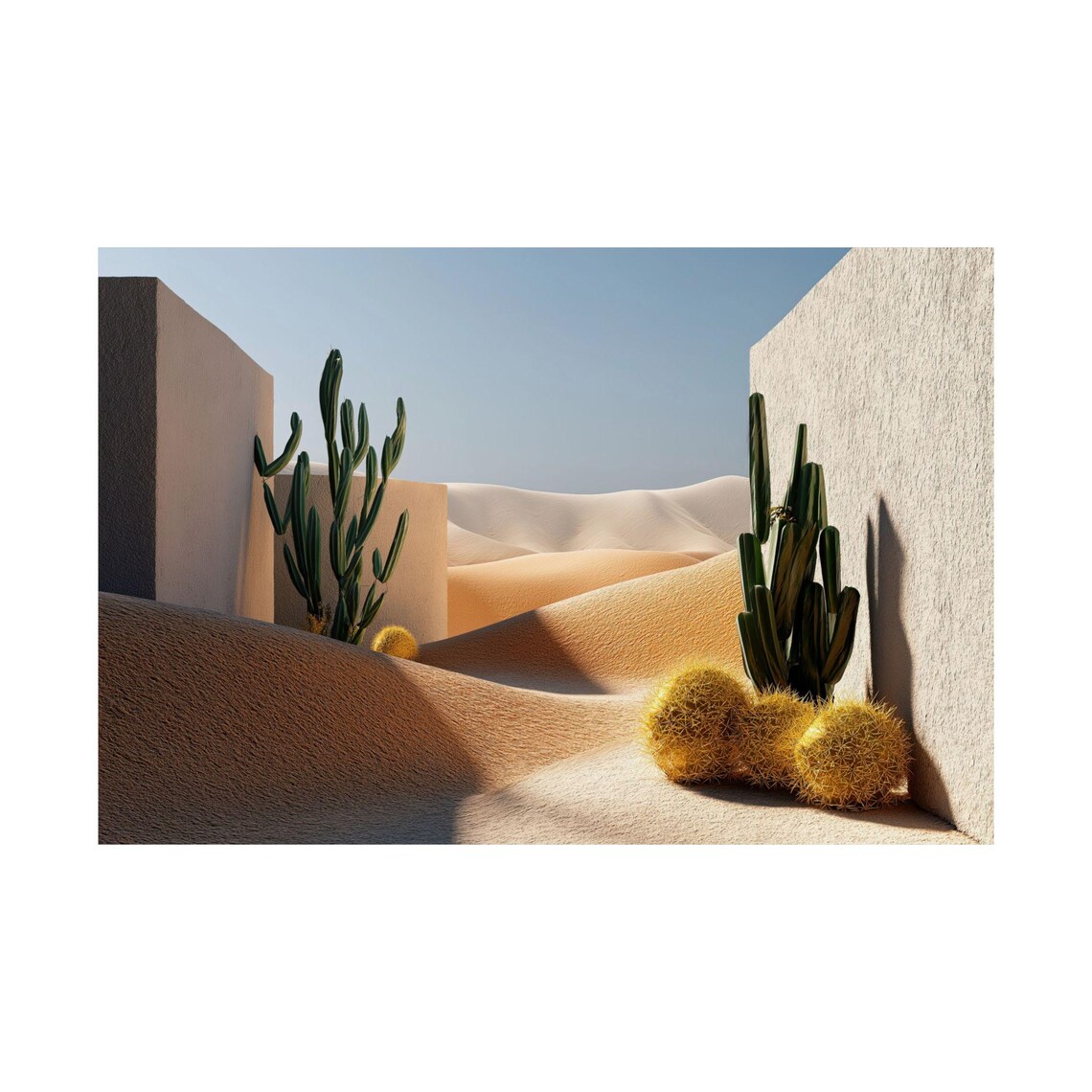 Modern Desert Minimalist Cactus Landscape Art Print