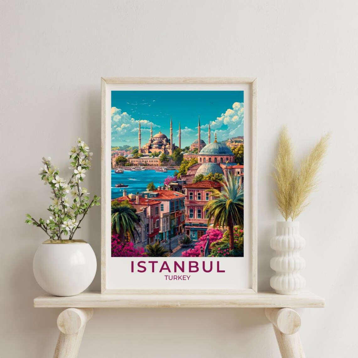 Istanbul Vintage Travel Poster Print, Turkey