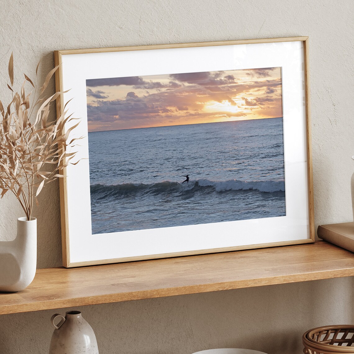 Ocean Surfer, California Coastal Sunset Travel Poster - Image 4
