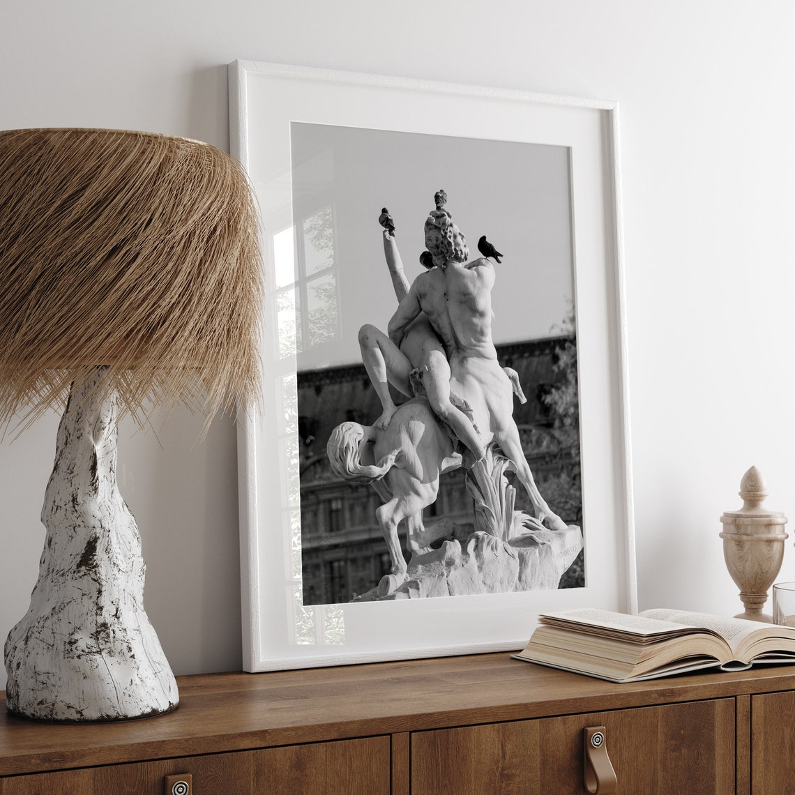 Paris Classical Centaur Statue Black And White Sculpture Print - Image 5