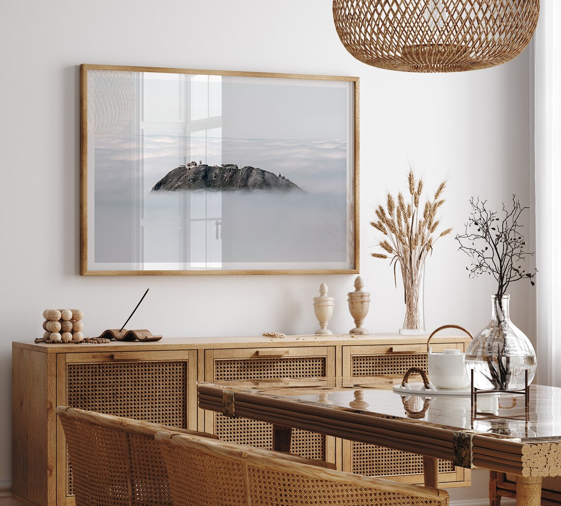 Alpine Mountain Peak Rising Above Sea Of Clouds Minimalist Poster - Image 4