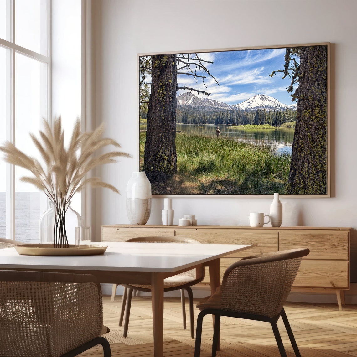 Lassen National Park Fly Fishing Lake Snowy Peak Morning Light Poster - Image 5