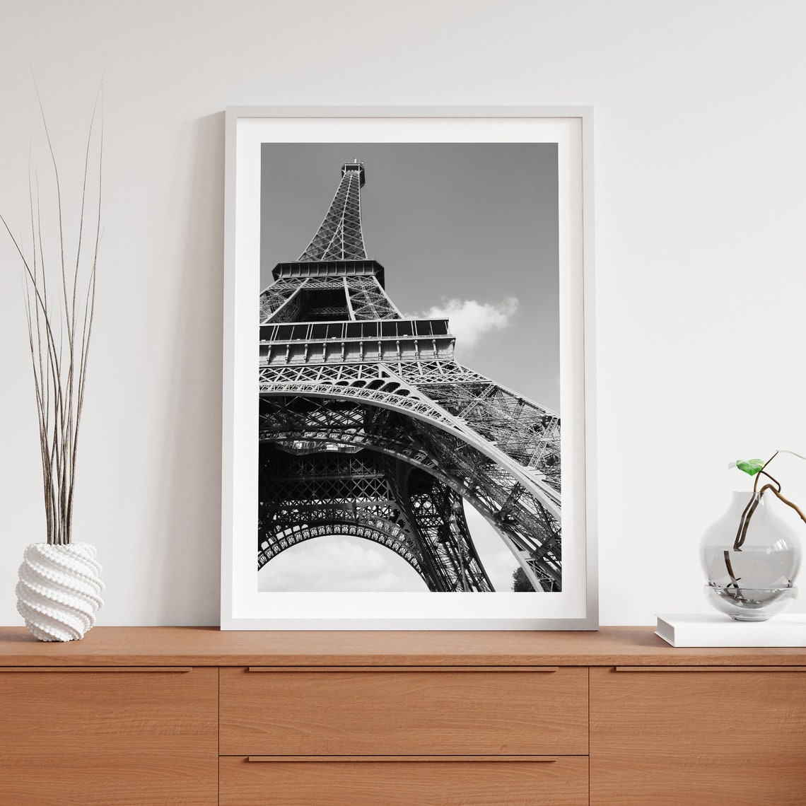 Eiffel Tower From Below Black And White Paris Iron Architecture Poster - Image 2