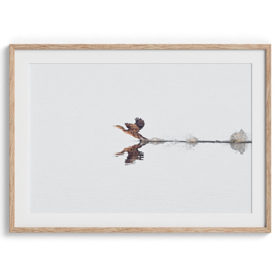 Wild Bird Taking Flight Over Calm Water Minimalist Nature Poster