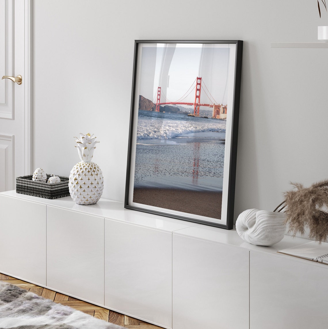 Golden Gate Bridge Baker Beach Surf San Francisco Bay Travel Poster - Image 3