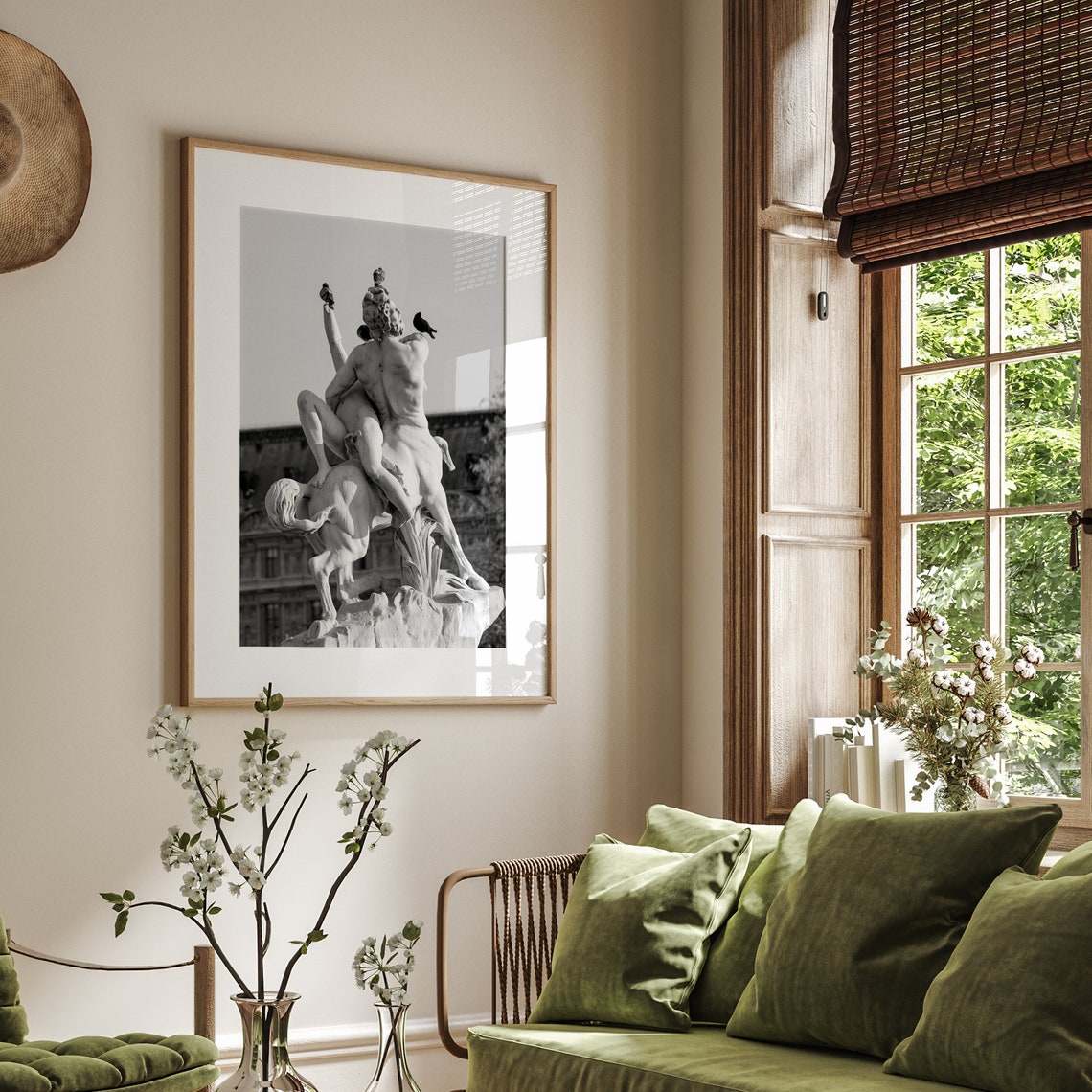 Paris Classical Centaur Statue Black And White Sculpture Print - Image 2