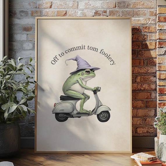 Tom Foolery Frog Funny Wall Art Print